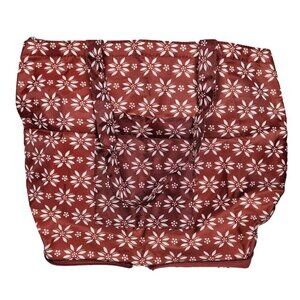 Temptations Packable Travel Reusable Insulated Nylon Shopping Tote Bag Rust Red